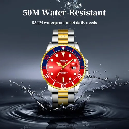 Vista 4 de CROWNQIN Reloj de pulsera de cuarzo con cronógrafo impermeable para hombre