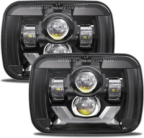 Vista 10 de LED Headlights for 2007-2013 Chevy Silverado 1500&2007-2014 2500 3500 HD 600% brillante reemplazo de montaje de faros con señal de giro secuencial