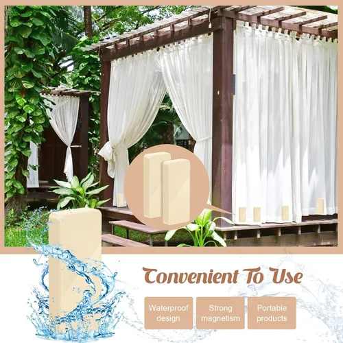 Vista 3 de Copkim 16 piezas de pesos para cortinas de exterior, pesos magnéticos para cortinas resistentes e impermeables para decoración del hogar, cortinas