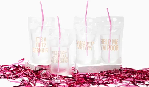 Vista 2 de Bolsas de bebidas para damas de honor, paquete de 10 Bolsas de bebida de despedida de soltera, tazas de despedida de soltera, decoración
