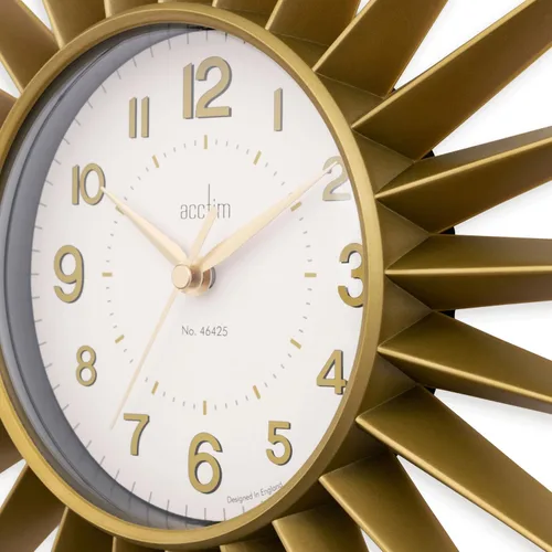 Vista 6 de Acctim 21760 Stella Sprayed Starburst Reloj de Pared, Oro