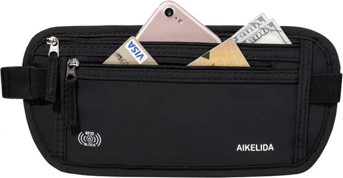 Vista 19 de Cinturón de dinero para pasaporte para mujeres y hombres - Cartera de viaje Negro