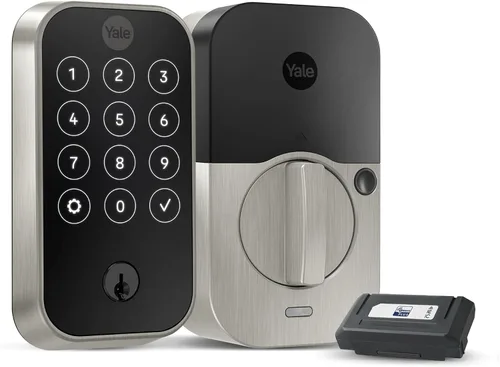 Vista 7 de Yale Assure Lock 2 Cerrojo, Cerradura de Puerta de Entrada Inteligente sin Llave Gamuza Negra con Teclado Conectado Z-Wave para Entrada de Código