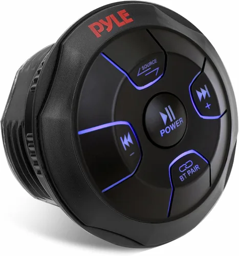 Vista 2 de Pyle Controlador de audio Bluetooth inalámbrico amplificado, receptor resistente al agua, control remoto con USB, AUX - Pyle PLMRBTRD2 y receptor