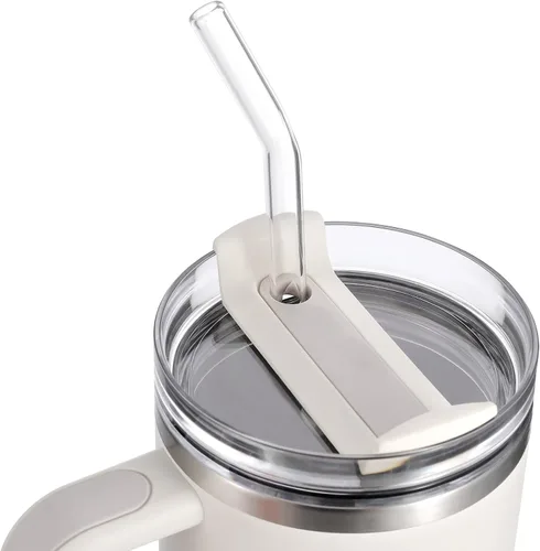Vista 5 de 12 piezas de pajitas de vidrio de repuesto para Stanley - Compatibles con vasos Stanley de 40 oz y 30 oz, pajitas de vidrio transparentes