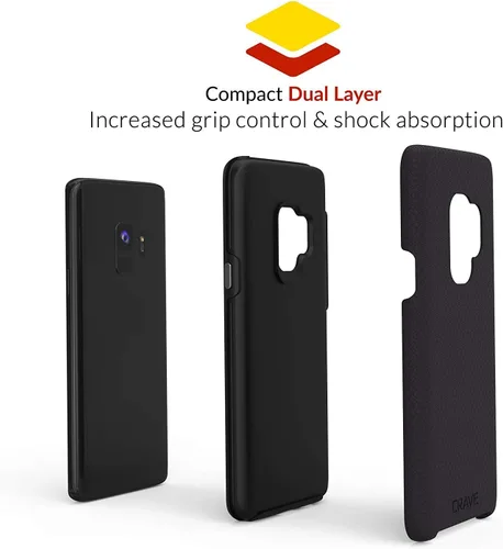 Vista 2 de Crave Funda Dual Guard para Samsung Galaxy S9: A prueba de golpes, protección de doble capa - Negro