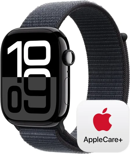 Vista 36 de Apple Watch Series 10 [GPS 42 mm] Smartwatch con caja de aluminio negro brillante y correa deportiva negra - M/L. Rastreador de fitness, aplicación