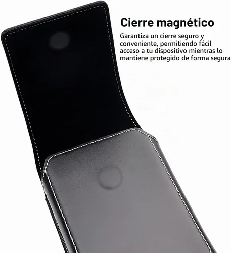 Vista 4 de ykooe Funda de cuero genuino para teléfono compatible con iPhone 16/15/14/13/12 Pro Max & Plus, 17 modelos Air, Galaxy S24/S23/S21 FE - Clip