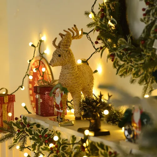 Vista 9 de Luces de Cadena con Globos, 70 Luces LED de Bolas Mixtas Enchufables con Certificación UL, Luces de Árbol de Navidad de 19 Pies, Luces de Hadas