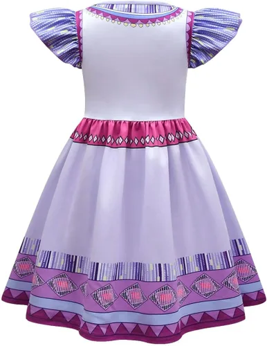 Vista 3 de Wish Asha - Disfraz de cosplay para niñas con collar y aretes, 4-10 años