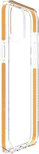 Vista 4 de Armor Funda Signature para iPhone 12 Mini, transparente con cinta naranja