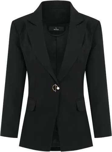 Vista 2 de YYNUDA Conjunto de traje de oficina de 2 piezas para mujer, chaqueta y pantalones con 1 botón