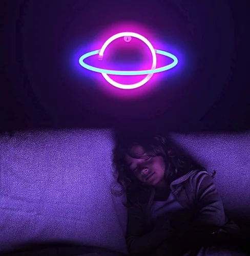 Vista 8 de Lumoonosity Luz azul y rosa planeta neón