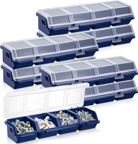 Vista 7 de Hushee - Caja organizadora de 4 tornillos con tapa, 4 compartimentos