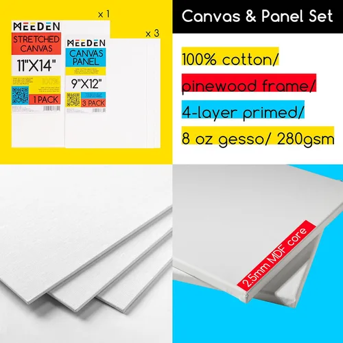 Vista 6 de MEEDEN Juego de pintura acrílica con caballete: 44 piezas de suministros de arte Kit de pintura con caja de mesa caballete para adultos - 6 pinturas