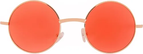 Vista 7 de OWL Gafas de sol redondas con marco de metal, círculo, retro, hippie, protección UV400 Lente verde-transparente de 2 tonos / dorado