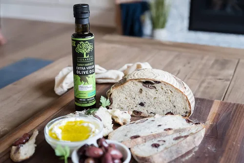 Vista 4 de Aceite de oliva virgen extra Early Harvest - Griego - Orgánico - Certificado OU Kosher - Sin OMG - Sin gluten - Paleo - Keto - Prensado en frío