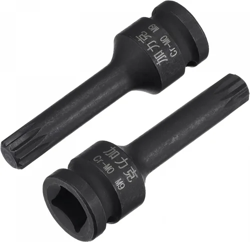 Vista 8 de uxcell M7 Impact Spline Bit Socket, 3/8" Square Drive 2.362 in Longitud CR-MO Tamaños métricos 2 Pcs