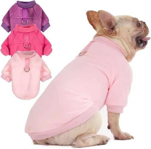 Vista 14 de ChiDogz Ropa para gatos y perros Ropa para perros y gatos Sudadera elástica y cálida para perro, suéter para cachorros y gatos con correa