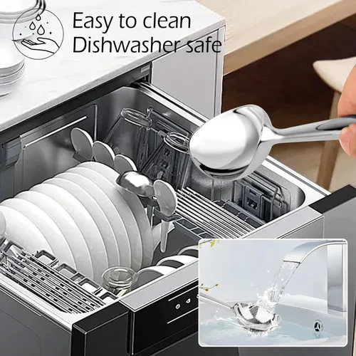 Vista 5 de Leden Cuchara de helado de metal resistente, cuchara de aluminio antiadherente para helado duro, apta para lavavajillas, multiusos