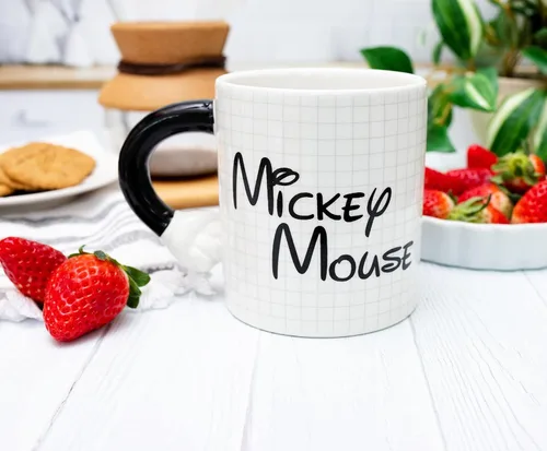 Vista 5 de Silver Buffalo Mickey - Taza de cerámica con mango en forma de mano, 20 onzas