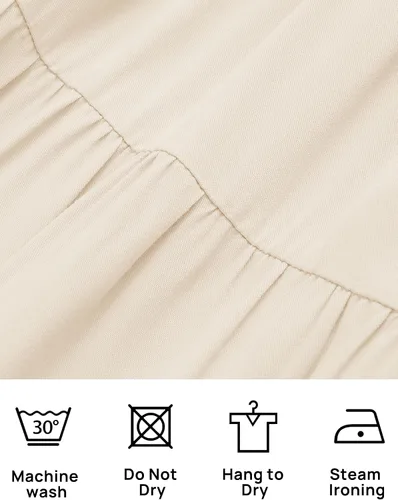 Vista 6 de ZESICA Vestido midi casual de manga larga con cuello redondo, cintura alta, fruncido, fluido y escalonado para mujer