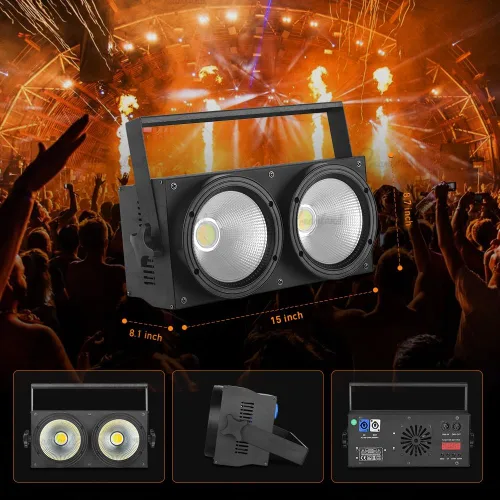 Vista 4 de Dreamland 200W LED Etapa Blinder, luz blanca fresca y cálida LED par luces COB, luces de la audiencia de la etapa con DMX/control automático