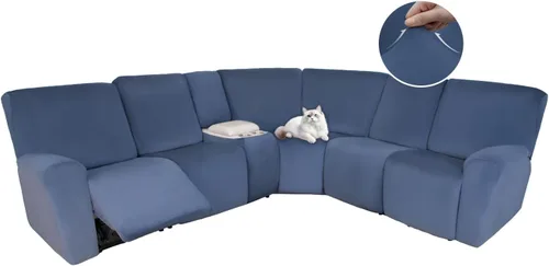 Vista 149 de HDCAXKJ Fundas de sofá seccional reclinable de terciopelo, cubierta de sofá seccional en forma de L, lavable, elástica, suave, para rincón