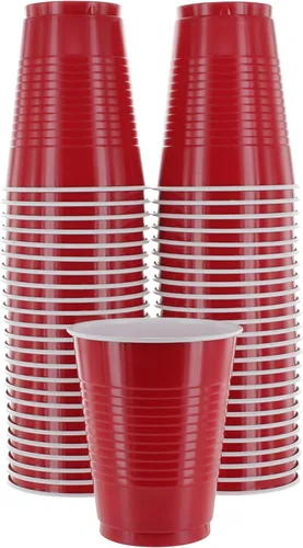 Vista 16 de Amcrate Vasos desechables, vasos de plástico negros de 18 onzas, fuertes y resistentes para bodas, Navidad, Halloween, paquete de 50