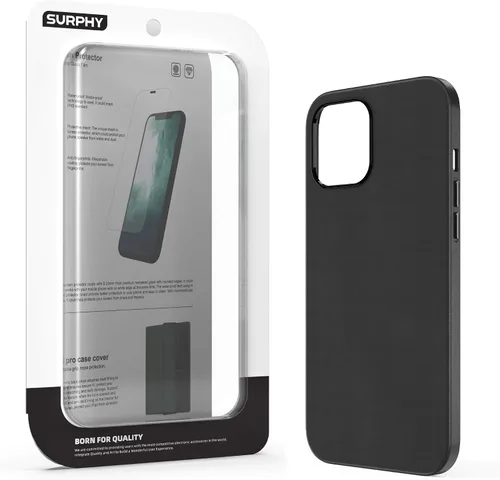 Vista 7 de SURPHY Funda diseñada para iPhone 12 Pro Max de 6.7 pulgadas, piel sintética de alta calidad (con botones metálicos y forro de microfibra)