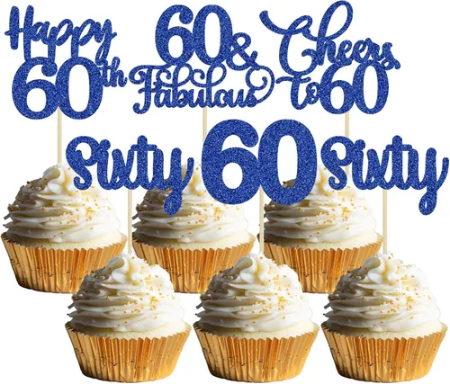 Vista 63 de Paquete de 30 adornos para cupcakes con purpurina de doble dígito para cumpleaños de 10 años, para cumpleaños, aniversario, fiesta, suministros