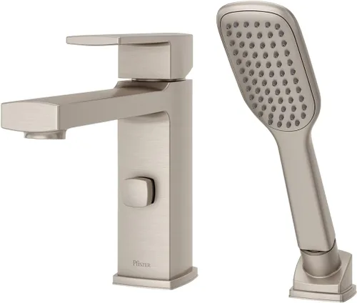 Vista 6 de Pfister RT6-2DAC Deckard - Grifo de bañera romana de 2 agujeros con ducha de mano, cromo pulido