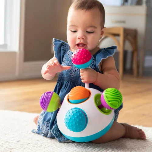 Vista 5 de Fat Brain Toys Klickity - Juguetes sensoriales para bebés de 1 año en adelante, actividades de desarrollo temprano multitextura para estimulación