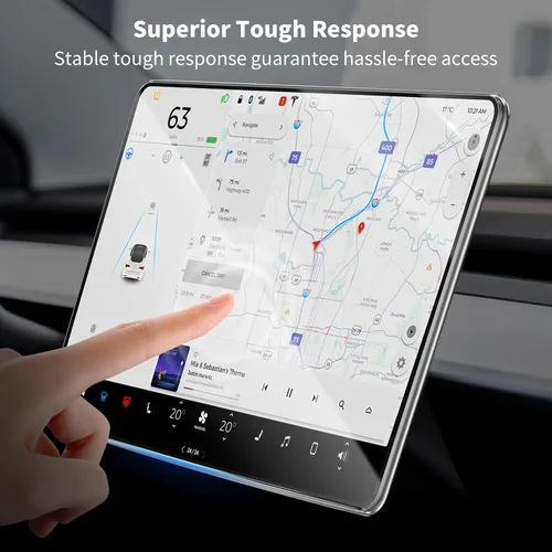 Vista 7 de ACESTAR Funda con protector de pantalla de vidrio templado diseñada para Tesla Model 3 Highland (2024/2025)/Model Y Juniper (2025/2026) Pantalla