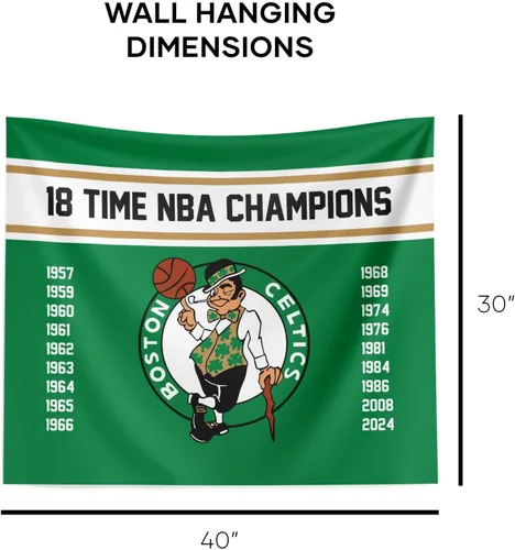 Vista 6 de Northwest 2024 NBA Champions Boston Celtics - Tapiz para colgar en la pared, 34 x 40 pulgadas, tela de poliéster tejida, arte decorativo