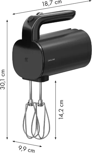 Vista 4 de ZWILLING Xtend - Juego de batidoras de mano inalámbricas, batidora de mano eléctrica de 3 velocidades con batidores y ganchos para masa, potente