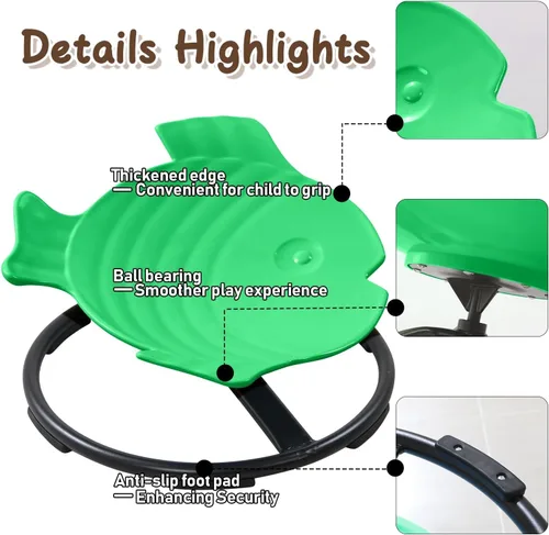Vista 4 de Silla giratoria sensorial para niños con autismo y TDAH, silla giratoria para uso en interiores y exteriores, juguetes para sentarse y girar, sillas