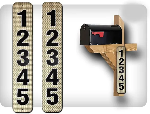 Vista 34 de Curb N Sign - Placas de números para buzón – 3 x 10 pulgadas hechas de aluminio reflectante de alta calidad – Números de buzón súper reflectantes