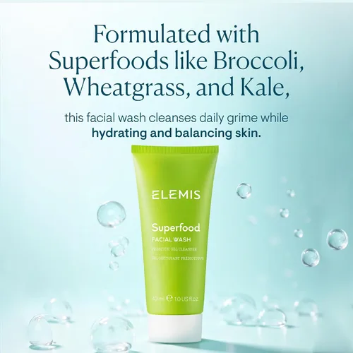 Vista 3 de ELEMIS Superfood Facial Wash Gel prebiótico diario revitalizante limpia, nutre y equilibra suavemente la piel para una tez fresca y brillante