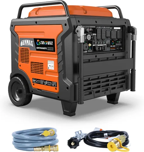 Vista 17 de GENMAX Generador inversor silencioso de 6250 W de tres combustibles (modelo 2026) cuenta con arranque y parada automática de 2 cables, control