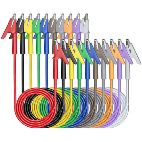 Vista 9 de Goupchn Clips de cocodrilo de doble extremo para cables de prueba eléctrica con clips de cobre flexibles de envoltura completa 5 piezas para pruebas