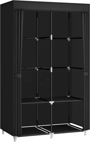 Vista 2 de MOGELAFOO Armario Closet Portátil para Habitación Pequeña, Organizador de Ropa de 35 Pulgadas con Estante de Almacenamiento con 2 Varillas