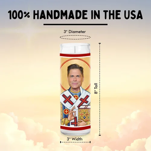 Vista 4 de Rob Lowe - Vela de cera de soja hecha a mano sin perfume, regalo único para parques y recreación, fanáticos de los programas de televisión West Wing