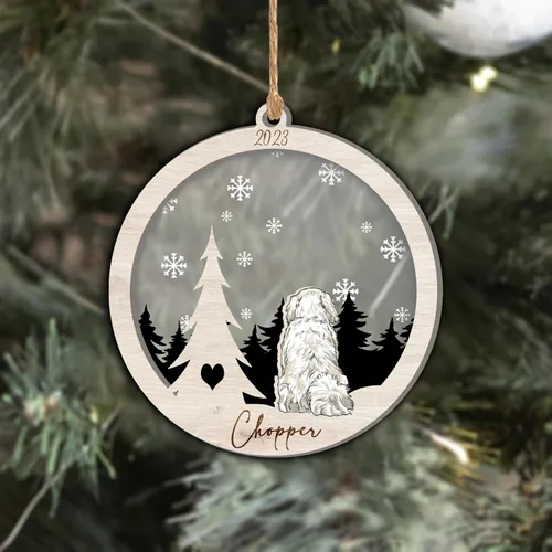 Vista 230 de Nazenti Adorno de Navidad conmemorativo personalizado, regalo personalizado de recuerdo de perro, condolencias por pérdida de mascotas, sabueso