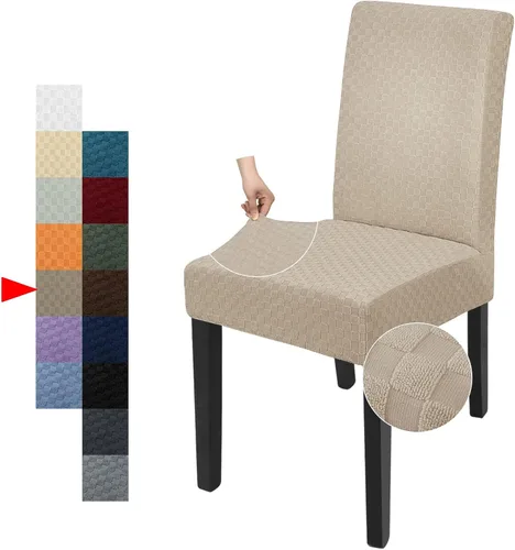 Vista 56 de YEMYHOM Funda elástica para silla con respaldo de 1 pieza con diseño jacquard más reciente, funda para silla con respaldo antideslizante, protector