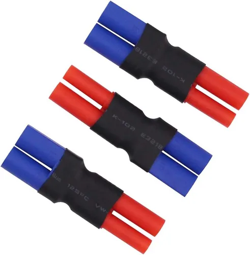 Vista 3 de 3pcs Sin Cables Adaptadores: EC5 macho a HXT 0.157 in con adaptador de conector de vivienda (B148-3)