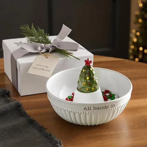 Vista 9 de Mud Pie Figura Decorativa de Árbol Iluminada; 4 1/2" x 2 3/4" Diá