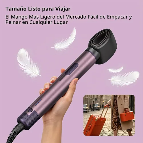 Vista 3 de Cepillo secador de pelo Cweixi 7 en 1, estilizador de aire caliente con Lavanda