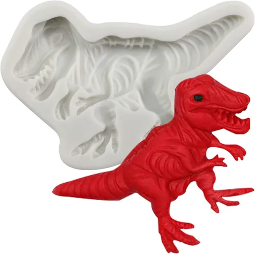 Vista 11 de Funshowcase Molde de silicona para fondant de dinosaurio Carcharodontosaurus 2.6inch Carcharodontosaurus 2.6 pulgadas de alto