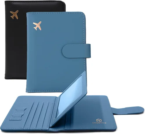 Vista 14 de Melsbrinna - Funda para pasaporte, ranuras para tarjetas, bonita funda para pasaporte para mujeres/hombres, resistente al agua con bloqueo RFID
